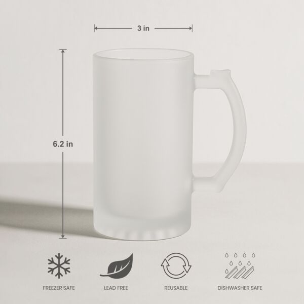 16oz Frosted Glass Beer Mug Thumbnail