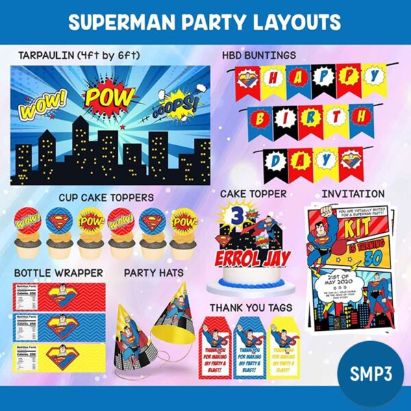 Superman Party Layouts Thumbnail