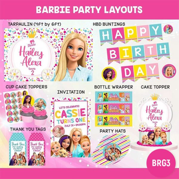 Barbie Party Layouts Thumbnail