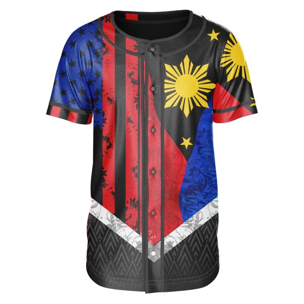 Philippine Design Full Print Baseball Shirt Thumbnail