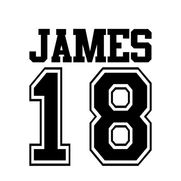 Name & Number - (James) - (Number 18) - Black - NN7 Thumbnail