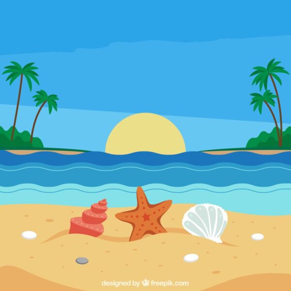 Summer Background Pattern - White Sand in a Beach - Animated - VSP21 Thumbnail