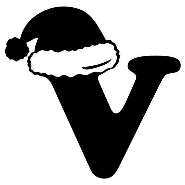 Christmas Designs , Group Designs , Cliparts , Black , PNG , Christmas Initials Designs , Christmas Initial Letter V , Mens Design , Ladies Design , Digital Printing , Full Print , Shirts , Mugs , Keychain , Poloshirt , Jacket , Customizable , Personalize Thumbnail