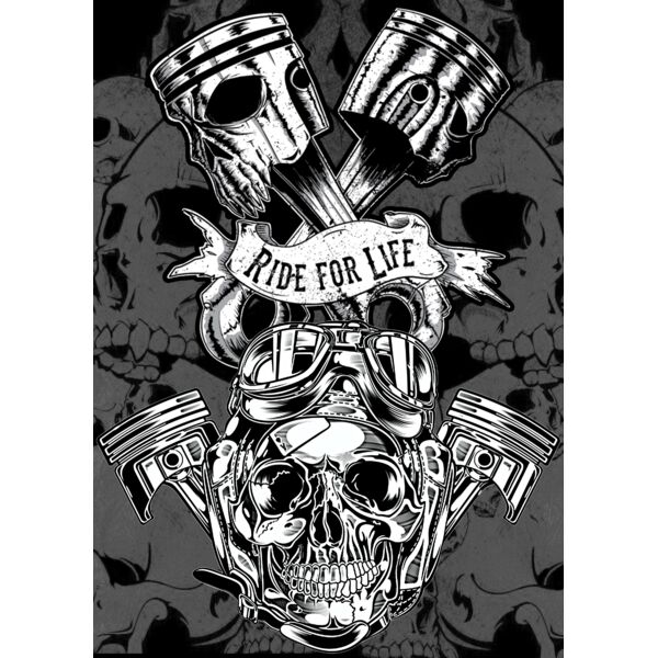 Sublimation Skull Piston - Black - SP 01 Thumbnail