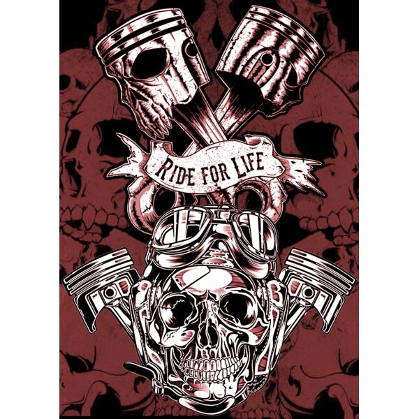 Sublimation Skull Piston - Maroon - SP 02 Thumbnail