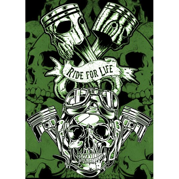 Sublimation Skull Piston - Green - SP 04 Thumbnail