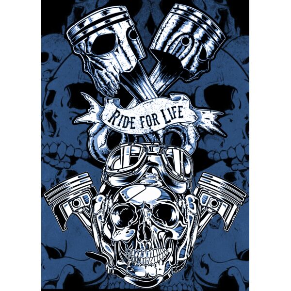 Sublimation Skull Piston - Blue - SP 05 Thumbnail