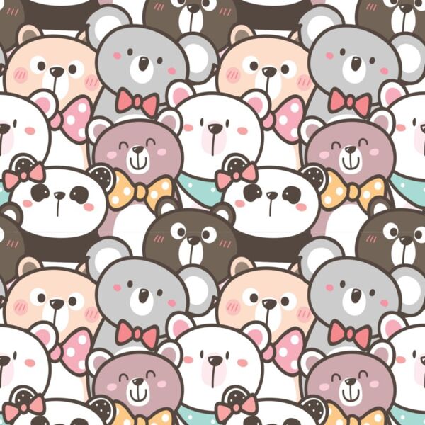 Full Background - Girl Designs - Cute Stuffed Toys - KG 05 Thumbnail