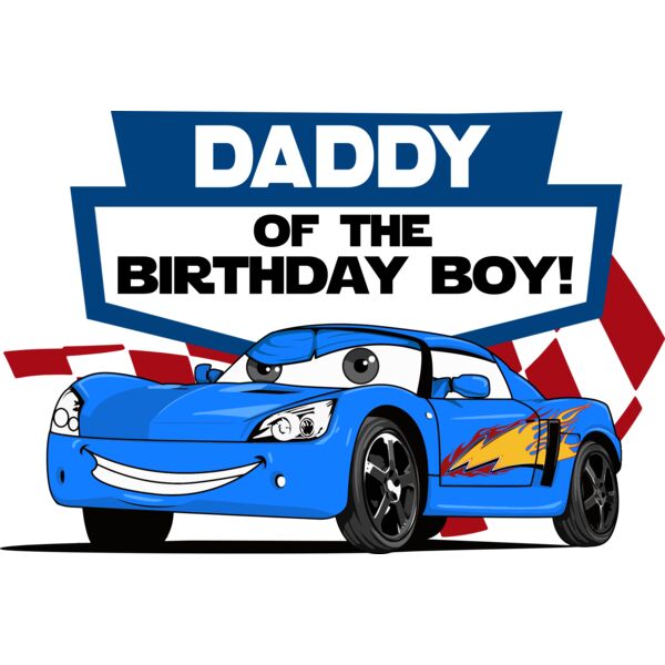 Blue McQueen Car - Daddy of the Birthday Boy - GBS 05 DAD Thumbnail