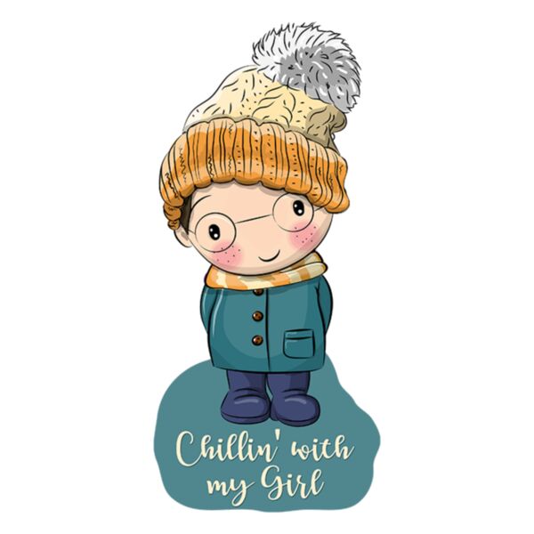 Christmas Designs, Couple Designs, Template, Solid Color, Orange, Blue, Violet, Black and White, PNG, Christmas Couple Designs, Little Boy Clipart, Chillin with my Girl, Mens Design, Digital Printing, Full Print, Shirts, Mugs, Keychain, Poloshirt - CHC-12 Thumbnail