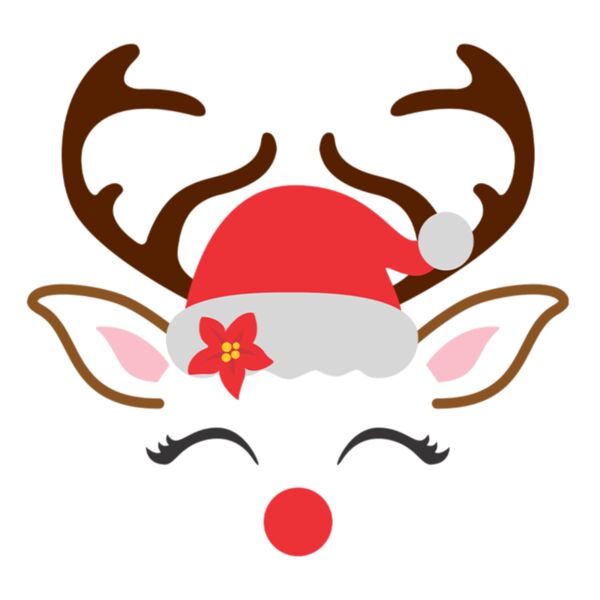 Christmas Designs, Couple Designs, Clipart, Brown, Red, Black and White, PNG, Christmas Couple Designs, Girl Reindeer, Ladies Design, Digital Printing, Full Print, Shirts, Mugs, Keychain, Poloshirt, Jacket, Customizable, Personalized Gift - CHC-07 Thumbnail