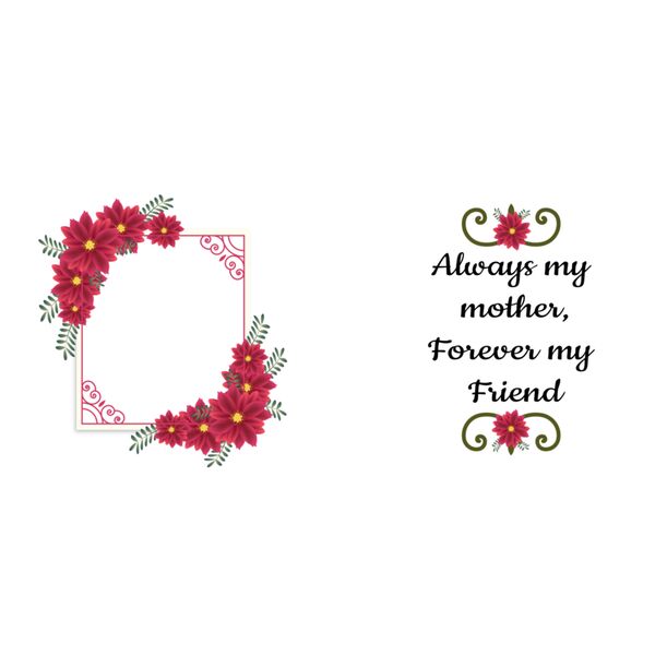 Red Flower Frame Design Mothers day Mug Thumbnail