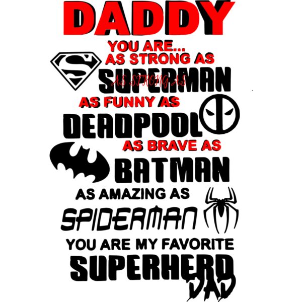 Fathers Day - Designs for Dad - Characters - My Favorite Superhero Thumbnail