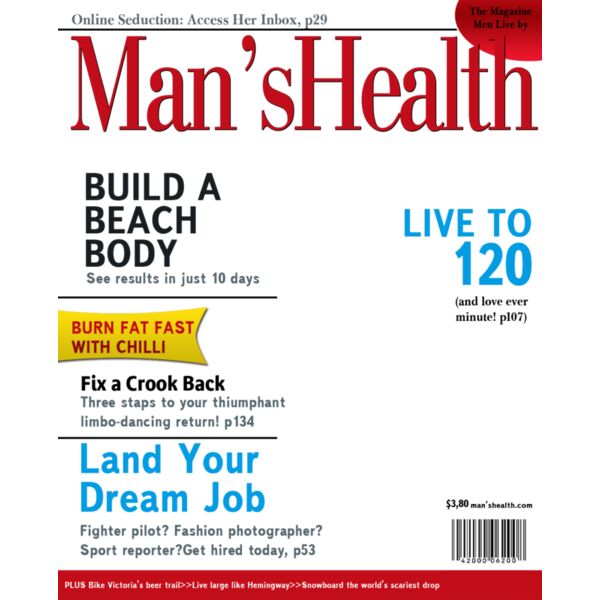Magazine, Man's Health Magazine Cover, Popular Designs, Magazine - MGZ 8 Thumbnail