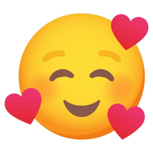 Emote, Smiling with Hearts Classic Emoji, Popular Designs, Emoji - EMJ 31 Thumbnail