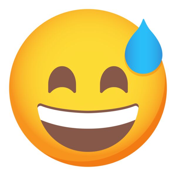Emote, Grinning Face with Sweat Classic Emoji, Popular Designs, Emoji - EMJ 25 Thumbnail
