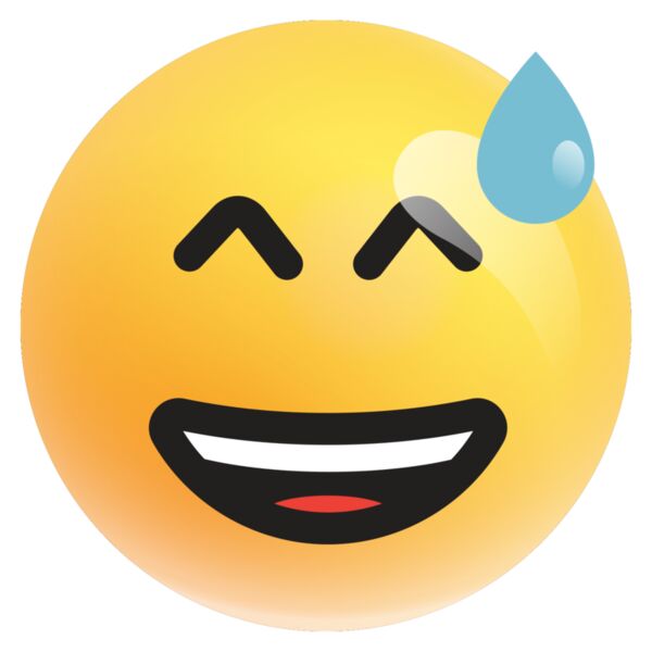 Emote, Grinning Face with Sweat 3D Emoji, Popular Designs, Emoji - EMJ 127 Thumbnail