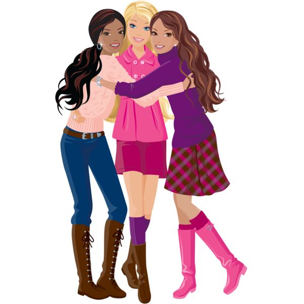 Mattel, Barbie Group Hug Clipart, Popular Designs, Barbie - BRB 14 Thumbnail