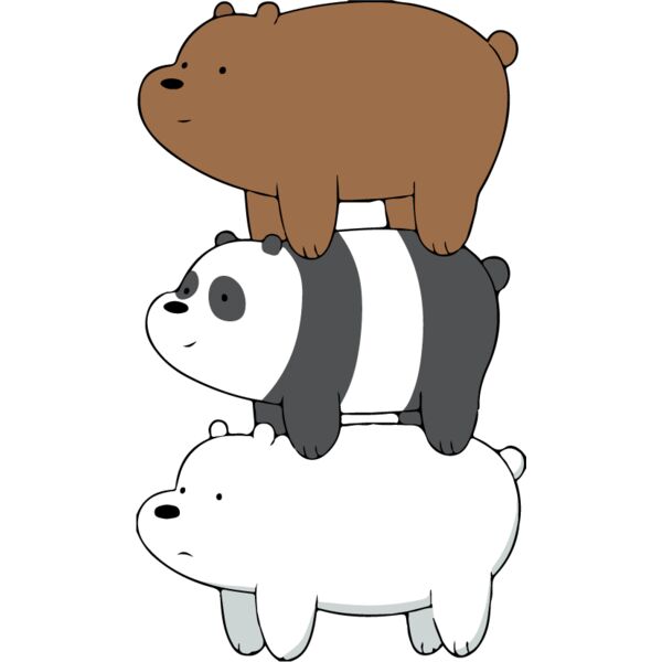 Kids Cartoons, We Bare Bears Ted Grizzly Bear Brown Po Panda Bear Black and White Paul Polar Bear White Cute Animals Layer by Layer Clipart, Popular Designs, Kids Characters - BC 16 Thumbnail