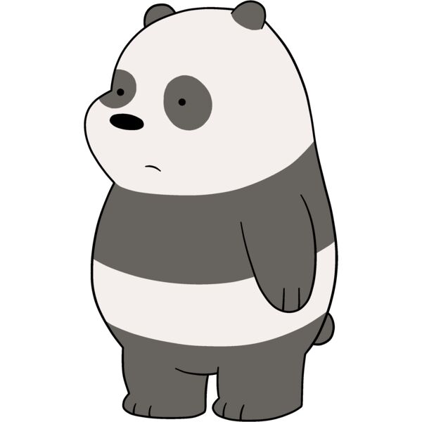 Kids Cartoons, We Bare Bears Po Panda Black and White Cute Animals Clipart, Popular Designs, Kids Characters - BC 13 Thumbnail