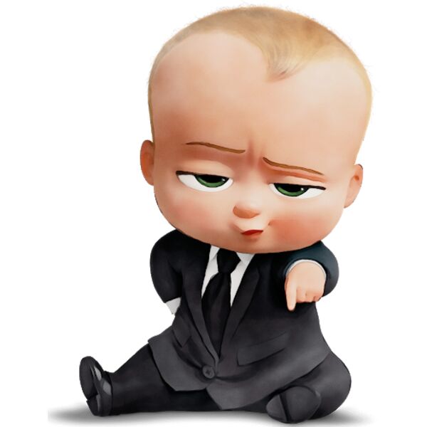 Kids Cartoons, Boss Baby Boy Black Suit Cute Baby Sit Clipart, Popular Designs, Kids Characters - BC 34 Thumbnail
