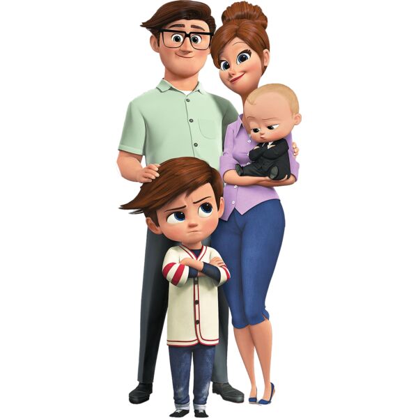Kids Cartoons, Boss Baby Family Templeton Daddy Mommy Baby Brother Together Clipart, Popular Designs, Kids Characters - BC 35 Thumbnail