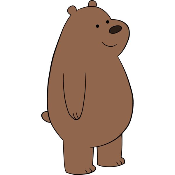 Kids Cartoons, We Bare Bears Ted Grizzly Bear Brown Cute Animals Clipart, Popular Designs, Kids Characters - BC 14 Thumbnail