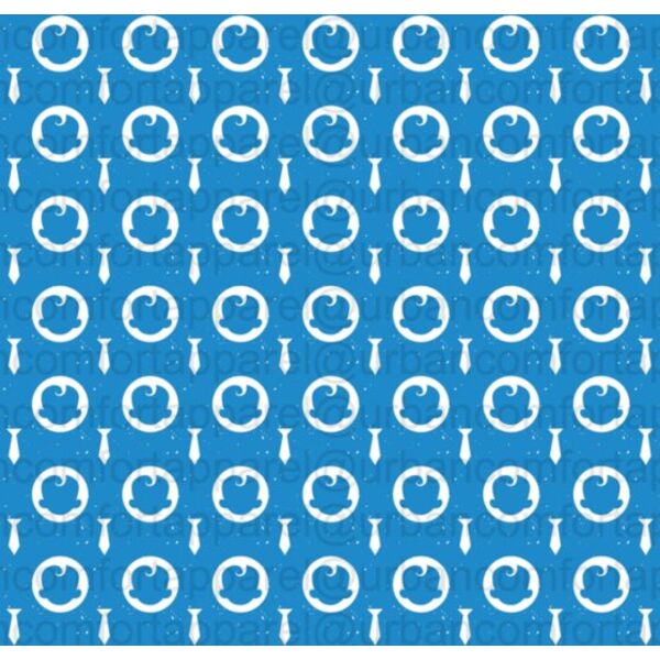 Kids Cartoons, Boss Baby Face Shadow Logo Necktie Sky Blue Background, Popular Designs, Kids Characters - BC 36 Thumbnail