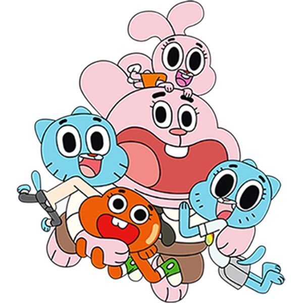 Kids Cartoons, The Amazing World of Gumball and Friends Wattersons Family Blue Pink and Orange Cute Cartoon Network Clipart, Popular Designs, Kids Characters - BC 51 Thumbnail