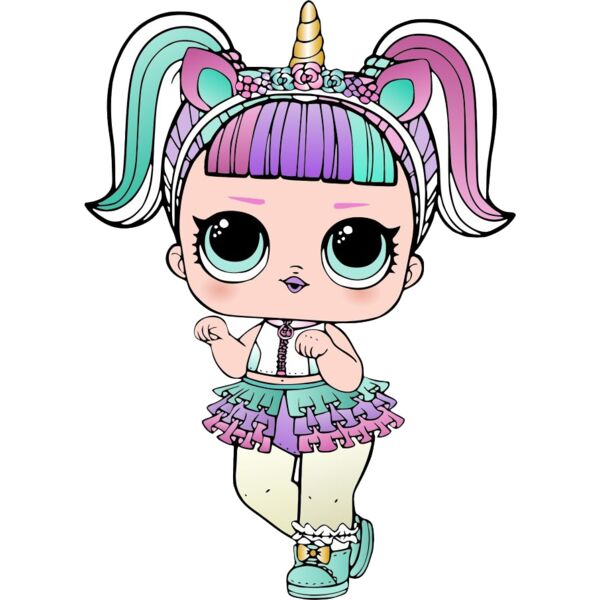 Kids Cartoons, LOL Dolls Character Cute Unicorn Girl Mini Skirt Clipart, Popular Designs, Kids Characters - GC 11 Thumbnail