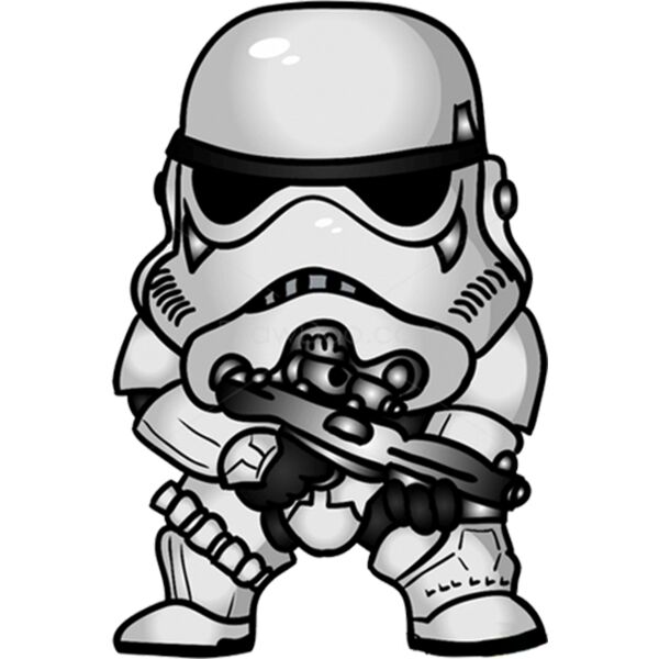 Disney, Stormtrooper Chibi Clipart, Popular Designs, Starwars - SW 3 Thumbnail