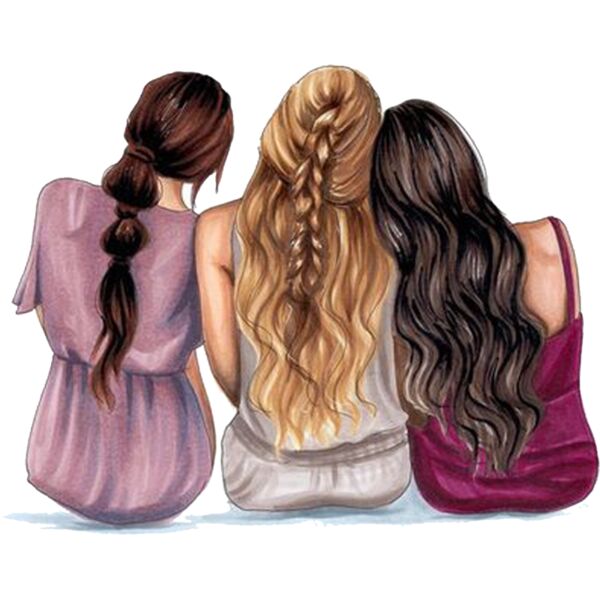 3 Girls Sitting, Best Friends Designs, Bestfriends, Bestfriend Clipart, Mugs, Bags, Tumbler, Fans, BF1 Thumbnail