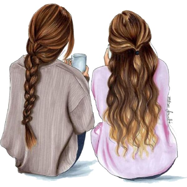 2 Girls Sitting, Best Friends Designs, Bestfriends, Bestfriend Clipart, Mugs, Bags, Tumbler, Fans, BF2 Thumbnail