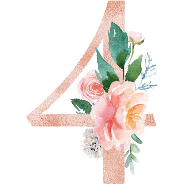 Floral Alphabet, Flowers bouquet composition, Watercolor Letters, Wedding Fonts, Elegant Fonts, Floral Fonts, 4 Thumbnail