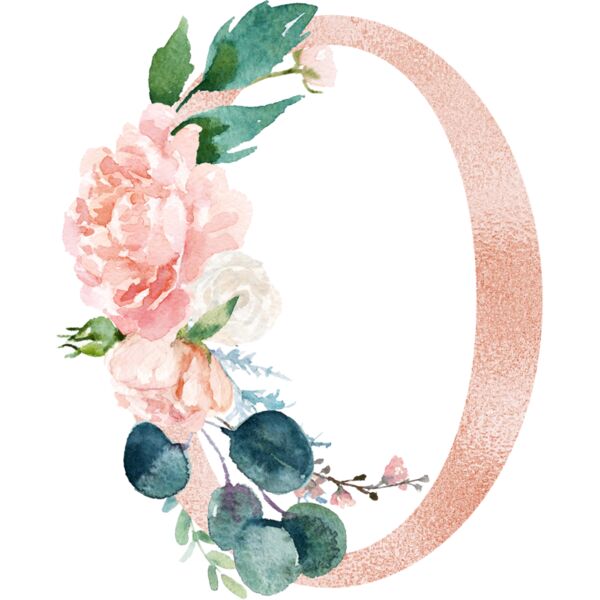 Floral Alphabet, Flowers bouquet composition, Watercolor Letters, Wedding Fonts, Elegant Fonts, Floral Fonts, 0 Thumbnail