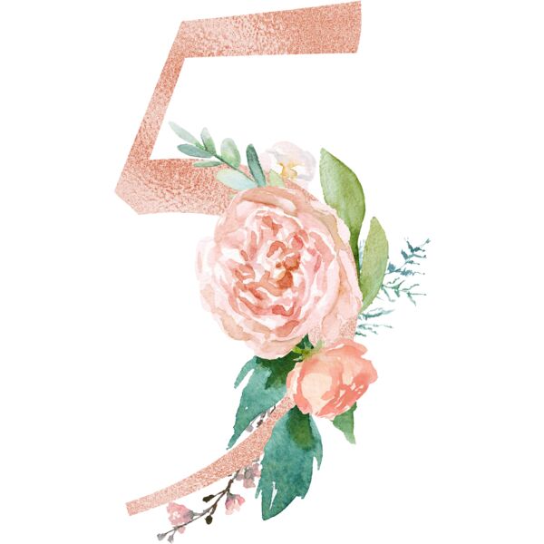 Floral Alphabet, Flowers bouquet composition, Watercolor Letters, Wedding Fonts, Elegant Fonts, Floral Fonts, 5 Thumbnail