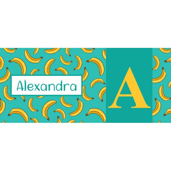 Fruits Background Pattern, Full Print Background with Name, Editable Name, Banana Pattern, Fruits Pattern, Fruit Pattern, Blue Green Pattern, Mug Full Print, FP4 Thumbnail