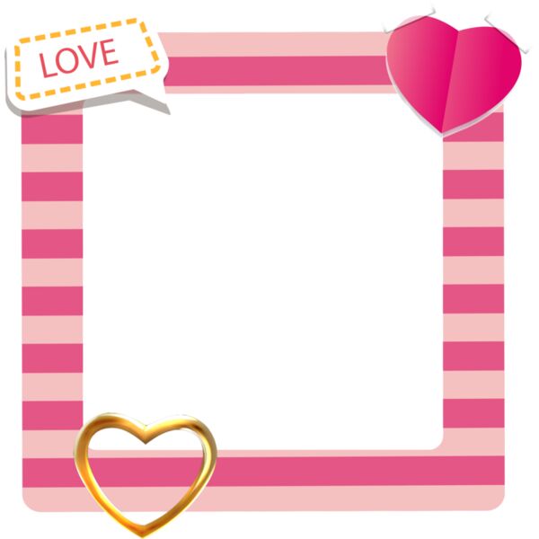 Sticky Note, Pink Stripe, Golden Heart, Red Paper Heart, Love Quote, Insert Photo, Pillow - CP3 D Thumbnail