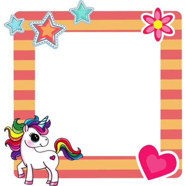 Sticky Note, Orange Yellow Stripe, Blue Star, Orange Star, Green Star, Pink Flower, Cute Rainbow Unicorn, Heart, Insert Photo, Pillow - CP3 B Thumbnail