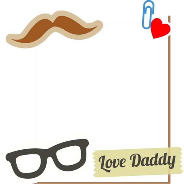Sticky Note, Brown Mustache, Black Eyeglass, Blue Clip, Heart, Love Daddy Sticker, Insert Photo, Pillow - CP1 B Thumbnail