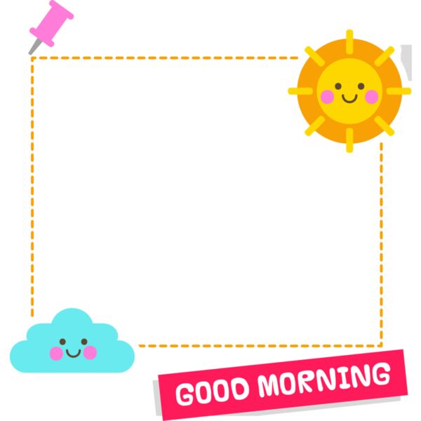 Sticky Note, Happy Face Sun, Happy Face Cloud, Pink Board Pin, Good Morning Sticker, Insert Photo, Pillow - CP2 B Thumbnail