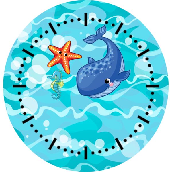 Deep Sea Design, Ocean Design, Deep Sea Background, Ocean Background, Ocean Theme, Deep Sea Theme, Aquatic Animals, Cute Dolphin, Cute Starfish, Cute Seahorse, Customizable Name - WC 2 Thumbnail