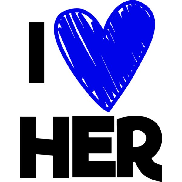 Couple Designs, Editable Black & Blue Vector Color, I Love Her, I Heart Statement, Digital Printing, Sublimation Printing, Spot Print, Shirt Print, Mug Print, Keychain Print, Polo Shirt Print, Jacket Print, Customizable, Personalize Gift - HRT2 - A Thumbnail