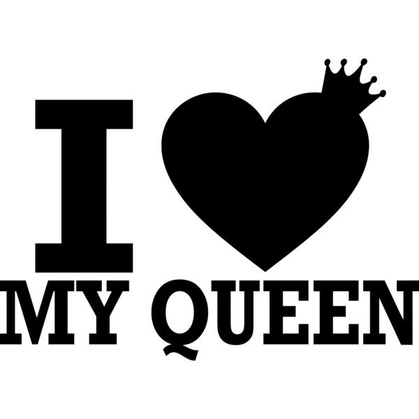 Couple Designs, Editable Black Vector Color, I Love My Queen, Heart with Crown, I Heart Statement, Ladies Design,  Digital Printing, Sublimation Printing, Shirt Print, Mug Print, Keychain Print, Polo Shirt Print, Jacket Print, Customizable, Personalize Gi Thumbnail