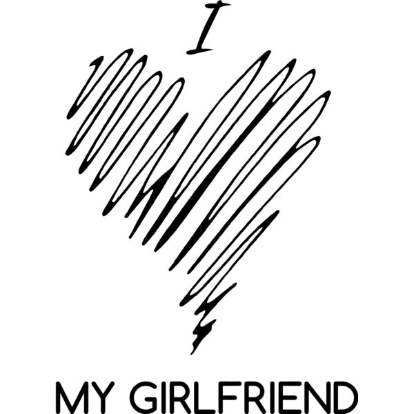 Couple Designs, Editable Black Vector Color, I Love My Girlfriend, I Heart Statement, Mens Design, Digital Printing, Sublimation Printing, Shirt Print, Mug Print, Keychain Print, Polo Shirt Print, Jacket Print, Customizable, Personalize Gift - HRT5 - A Thumbnail