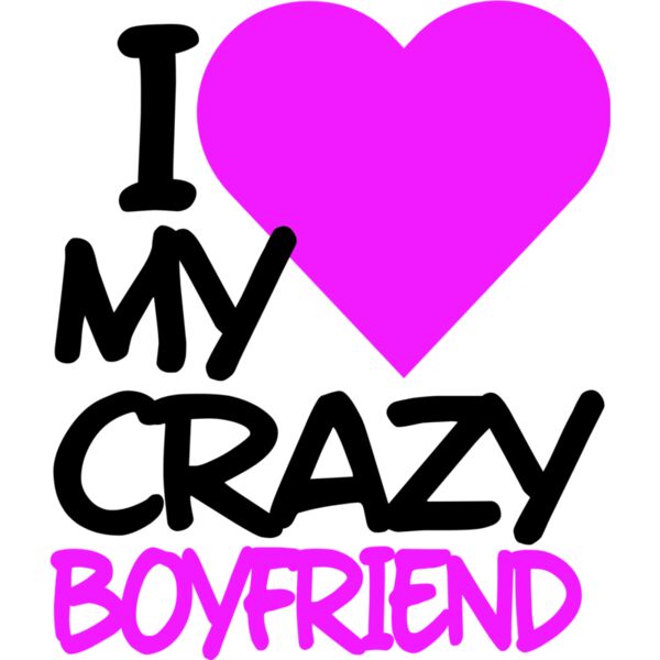 Couple Designs, Editable Black & Pink Vector Color, I Love My Crazy Boyfriend, I Heart Statement, Mens Design, Digital Printing, Sublimation Printing, Shirt Print, Mug Print, Keychain Print, Polo Shirt Print, Jacket Print, Customizable, Personalize Gift - Thumbnail