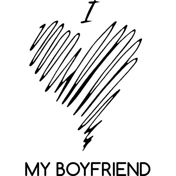 Couple Designs, Editable Black Vector Color, I Love My Boyfriend, I Heart Statement, Ladies Design, Digital Printing, Sublimation Printing, Shirt Print, Mug Print, Keychain Print, Polo Shirt Print, Jacket Print, Customizable, Personalize Gift - HRT5 - B Thumbnail