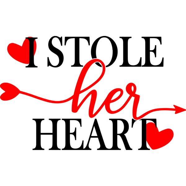 Couple Designs, Editable Black, White & Red Vector Color, I Stole Her Heart Statement Heart Arrow, Men's Design, Digital Printing, Sublimation Printing, Shirt Print, Mug Print, Keychain Print, Polo Shirt Print, Jacket Print, Customizable, Personalize Gift Thumbnail