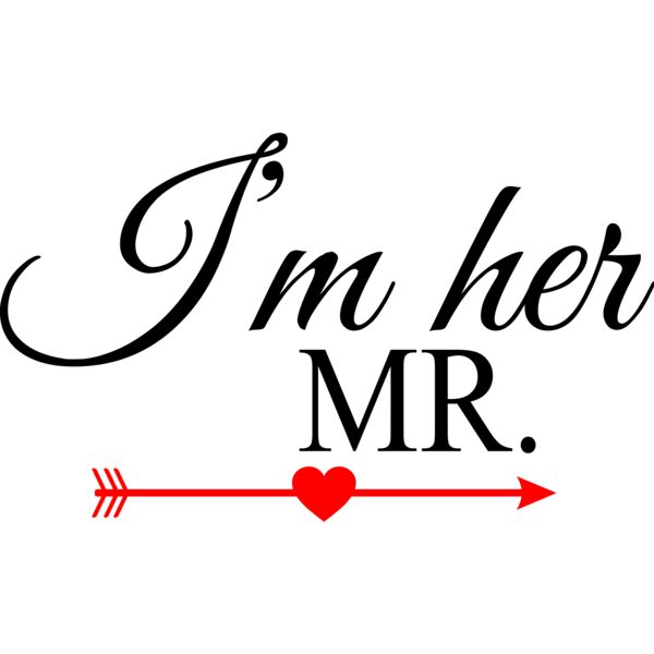 Couple Designs, Editable Black & Red Vector Color,, I'm Her MR. Statement Arrow, Mens Design, Digital Printing, Sublimation Printing, Shirt Print, Mug Print, Keychain Print, Polo Shirt Print, Jacket Print, Mug Print, Customizable, Personalize Gift - CC14  Thumbnail