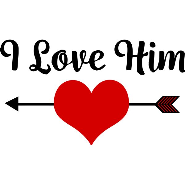 Couple Designs, Editable Black & Red Vector Color, I Love Him Statement Arrow, Ladies Design,  Digital Printing, Sublimation Printing, Shirt Print, Mug Print, Keychain Print, Polo Shirt Print, Jacket Print, Mug Print, Customizable, Personalize Gift - CC13 Thumbnail